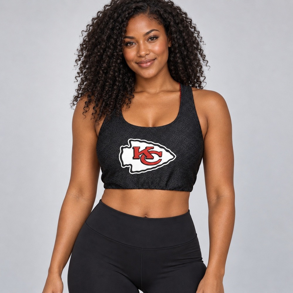 Kansas City Chiefs NFL Reversible Sports Bra Womens Small Red Black Racerback